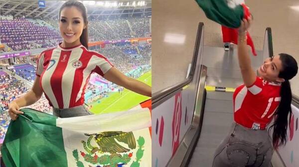 Crónica / Modelo paraguaya alentó a México en Qatar con la albirroja puesta