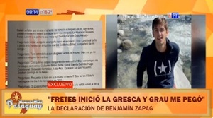 Benjamín Zapag revela detalles de golpiza y reconoce a sus atacantes
