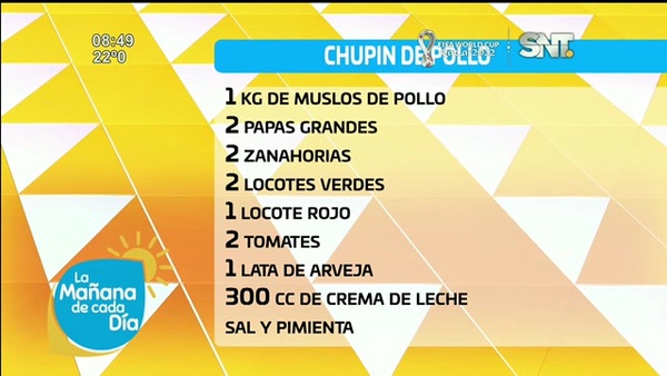 Bloque Cocina de la Mañana de Cada Día: “Chupín de pollo” - SNT