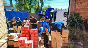 Allanan supermercados en Caacupé por supuesto contrabando