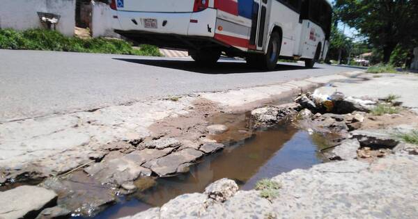 La Nación / Denuncian veredas rotas, malezas y agua servida a metros de la Municipalidad de Lambaré