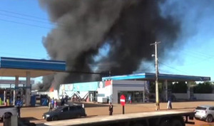 Incendio en inmediaciones de estación de servicios - C9N