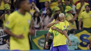 Brasil festeja en su estreno ante Serbia