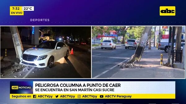 Peligrosa columna a punto de caer - ABC Noticias - ABC Color