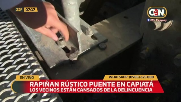 Rapiñan rústico puente en Capiatá - C9N