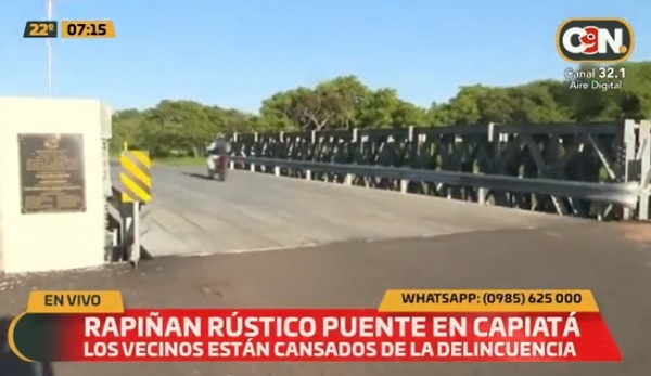 Adictos rapiñan puente en Capiatá, denuncian vecinos