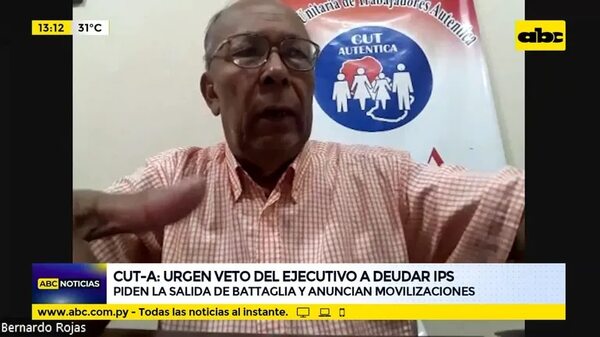 CUT-A urge veto del Ejecutivo a endeudar IPS - ABC Noticias - ABC Color
