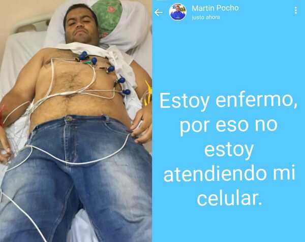 Martín Pochó: "Estoy enfermo, por eso no estoy atendiendo mi celular"