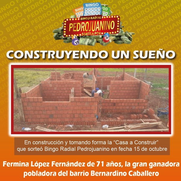 Casa a construir de ganadora de Bingo Radial Pedrojuanino va tomando forma - Radio Imperio