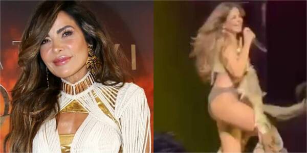 [VIDEO] Gloria Trevi traía "el pelo suelto" y la pollera también