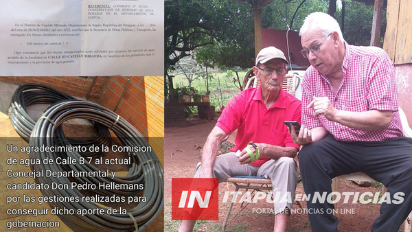 PEDRO HELLEMANS SIGUE GESTIONANDO PEDIDOS DE LA GENTE EN ITAPÚA