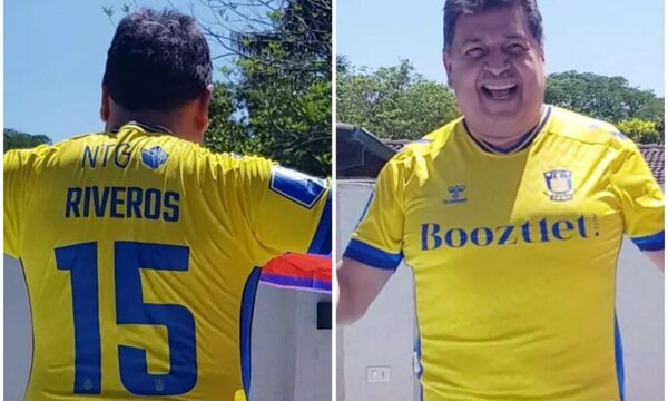 “Pionero” posó con la remera de Blas Riveros, regalo de su exnuera