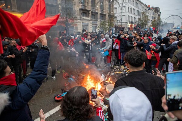 Actos vandálicos desatados en Bruselas tras derrota de Bélgica ante Marruecos