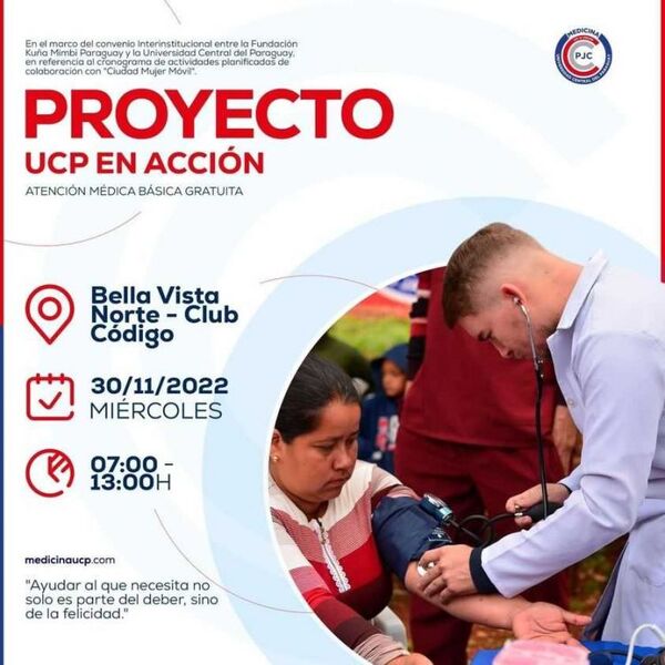 Este miercoles, el Proyecto UCP en Acción estará en Bella Vista