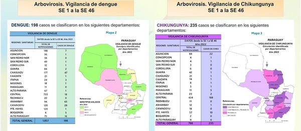 1 caso de dengue y 2 de chikungunya en Alto Paraná