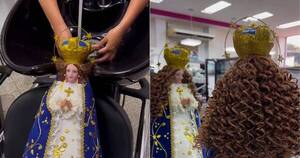 La Nación / Devoción y promesa: peluquería viralizó cuidados a la Virgen de Caacupé