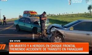Choque frontal deja un fallecido y cuatro heridos en Quiindy | Telefuturo