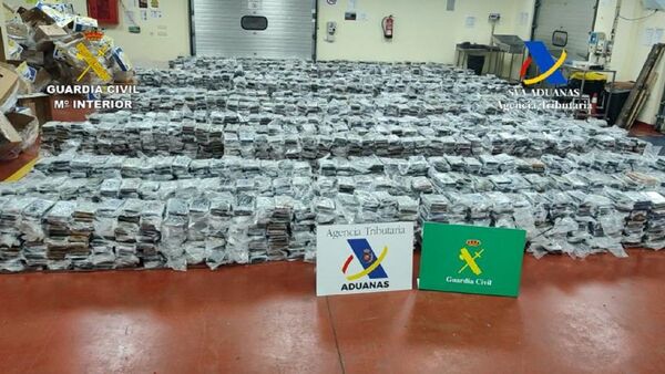 España halla 5.500 kilos de cocaína en carga proveniente de Sudamérica