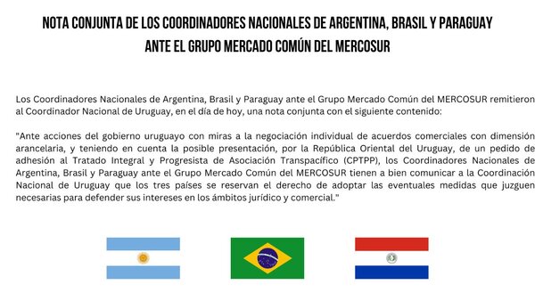 Mercosur amenaza a Uruguay por impulsar TLCs fuera del bloque - El Trueno