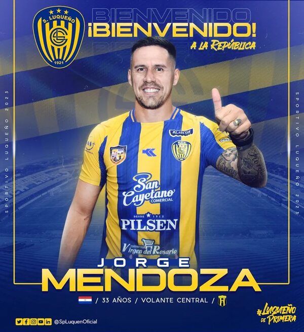 Jorge Mendoza, el primer presentado en Sportivo Luqueño - Fútbol - ABC Color
