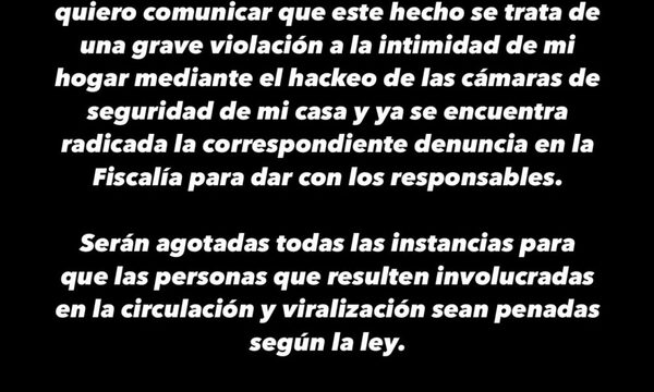 Morales acciona judicialmente ante filtración de vídeo íntimo