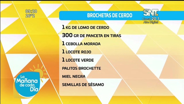 Bloque Cocina de la Mañana de Cada Día: “Brochetas de cerdo” - SNT