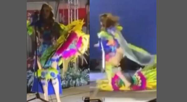 [VIDEO] Candidata a reina se electrocutó en plena pasarela