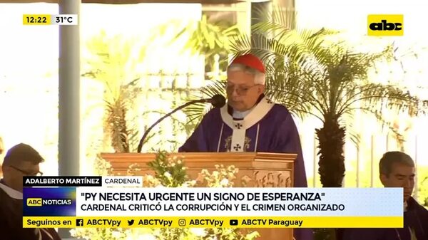Cardenal Adalberto criticó la corrupción y el crimen organizado - ABC Noticias - ABC Color