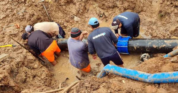 La Nación / Rotura de aductora de Essap deja sin agua a seis barrios de Asunción