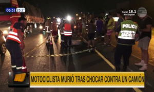 Motociclista murió tras chocar contra un camión en Ñemby | Telefuturo