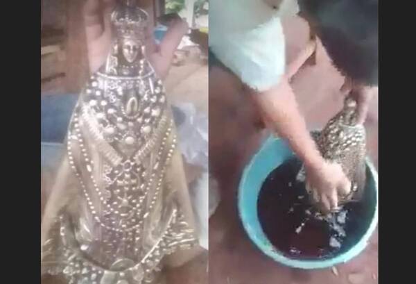 [VIDEO] ¿Es de oro? Olero encontró imagen de la virgen entre arcilla de barro: “No le voy a dar a nadie”