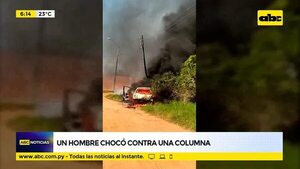 Un hombre chocó contra una columna  - ABC Noticias - ABC Color