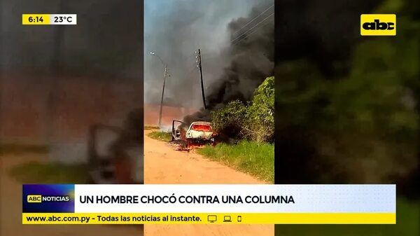 Un hombre chocó contra una columna - ABC Noticias - ABC Color