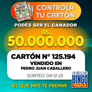 Telebingo Triple busca al ganador de G. 50 millones - Radio Imperio