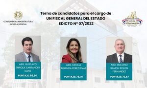 Definen terna para Fiscal General del Estado