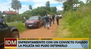 Reportan enfrentamiento policial con convicto fugado en Amambay