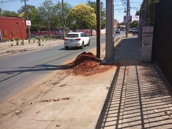 Dejaron un montículo de tierra en la vereda - Crónicas Ciudadanas - ABC Color