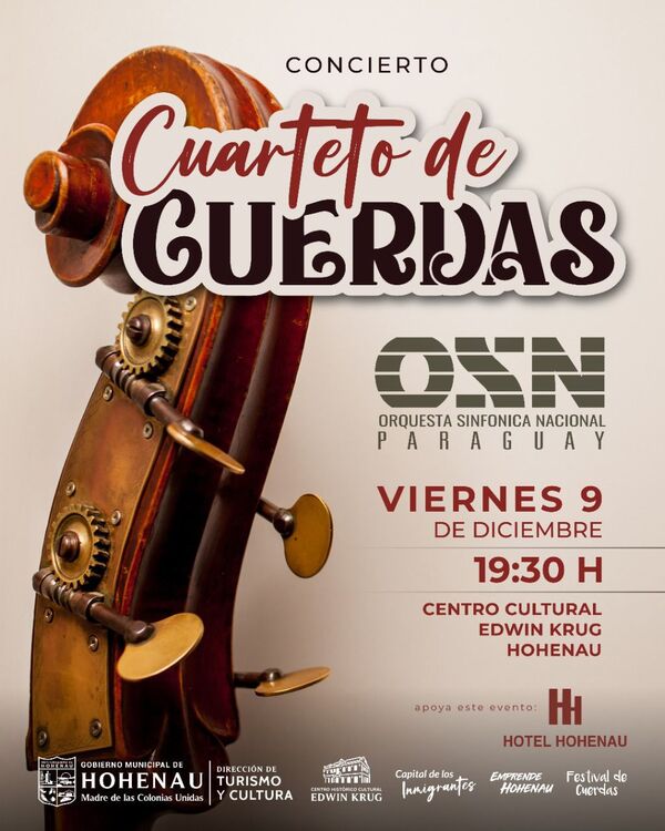 Cuarteto de cuerdas de la OSN se presentará en Hohenau - .::Agencia IP::.