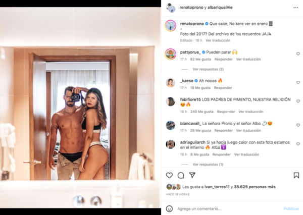 Diario HOY | Con poca ropa y en el baño, Alba Riquelme y Renato Prono aumentan la ola de calor