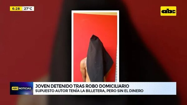 Joven detenido tras robo domiciliario - ABC Noticias - ABC Color