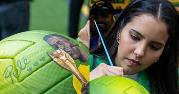 La Nación / Lili Cantero inmortalizó a Pelé en un balón en el Mundial de Qatar 2022