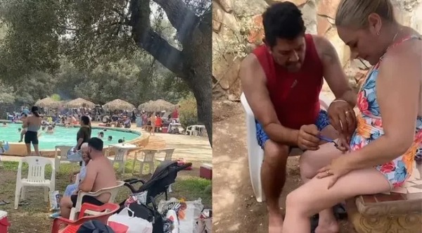 Insólito: Hombre decidió rasurar los vellos de la zona íntima a su pareja en una piscina pública