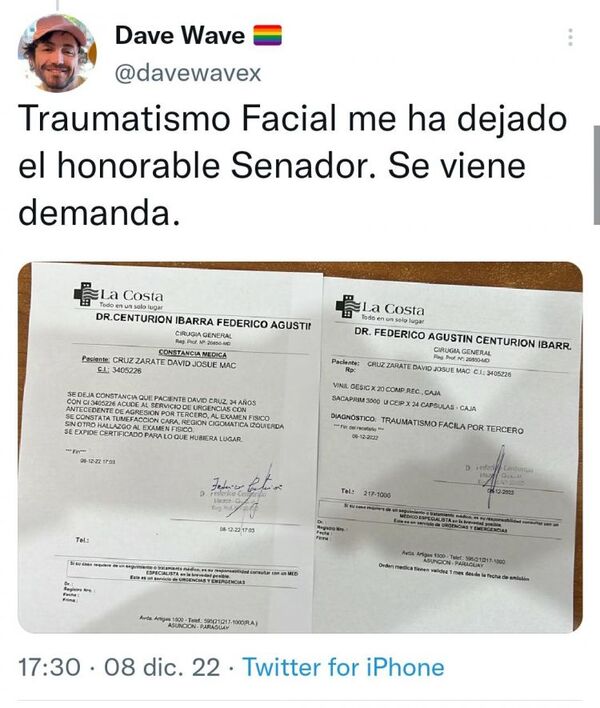 Hombre que denunció a Friedmann pide que renuncie a su banca y retirará querella