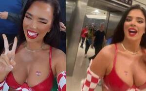 [VIDEO] La diosa croata del Mundial, en medio de su felicidad por la clasificación, saludó a Paraguay
