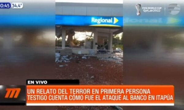 Momento de la detonación del banco en Itapúa | Telefuturo
