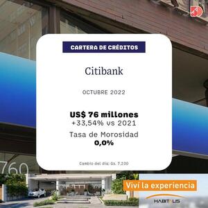 La cartera de créditos del Citibank creció 33% a octubre | Bancos | 5Días