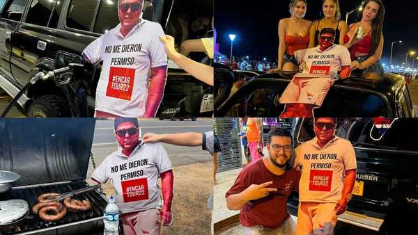 No pudo venir a Encarnación y sus amigos lo trajeron en foto