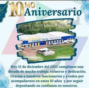 Salinas Textil cumple 10 años en Pedro Juan Caballero