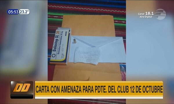 Envían carta con amenaza para presidente del Club 12 de Octubre - Paraguaype.com