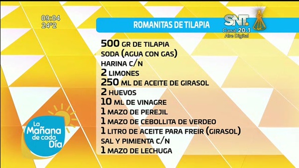 Bloque Cocina de la Mañana de Cada Día: Romanitas de Tilapia - SNT